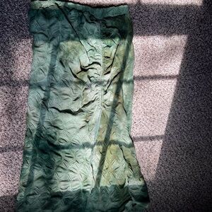 Amazon Green Textured Midi Skirt